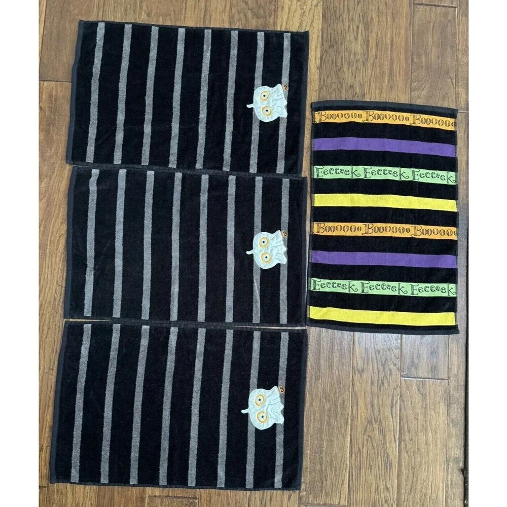 4* VTG Happy Halloween Hand Towels 100%‎ Cotton